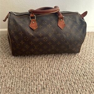 Louis Vuitton Style Monogram Canvas Men's Travel Duffle - Brown